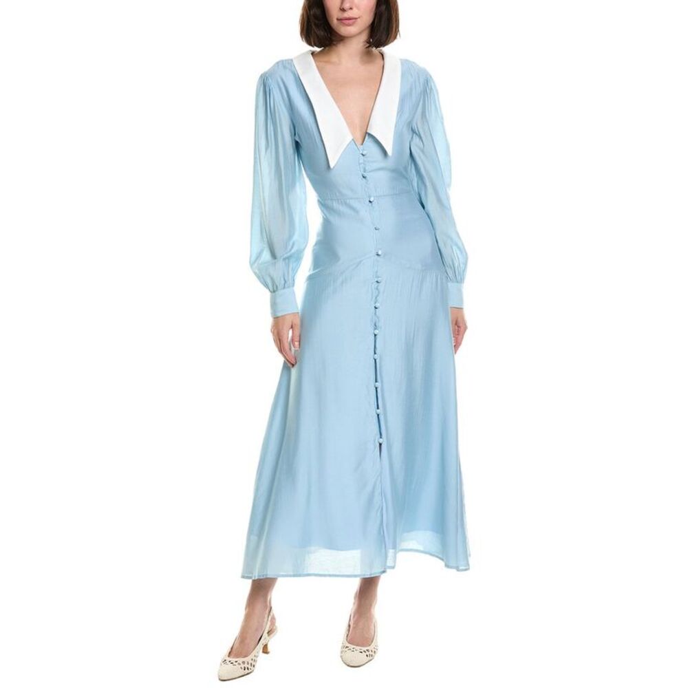 Hl Affair Womens  Long Sleeve Midi Dress, White